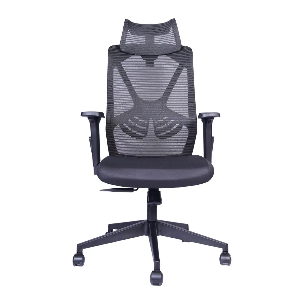 DecArt Yaris High-Back Mesh Chair (YARIS-HB) in Black with Black Flap — office chair manufacturer, Faridabad