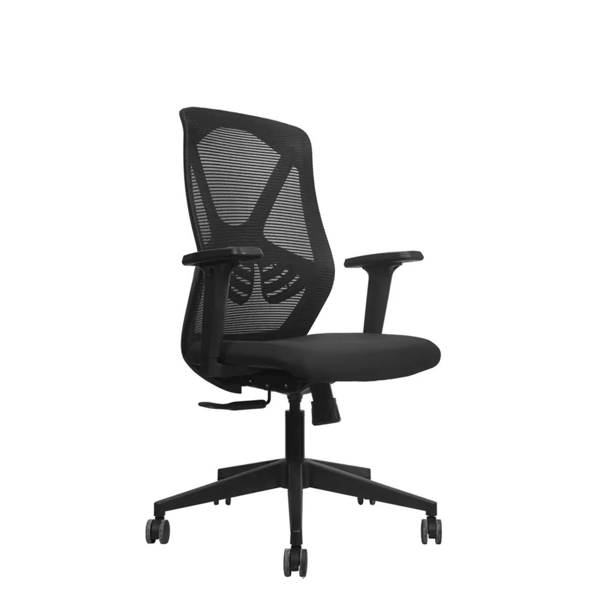 DecArt Yaris Mid-Back Mesh Chair (YARIS-MB) in Black — office chair manufacturer, Faridabad