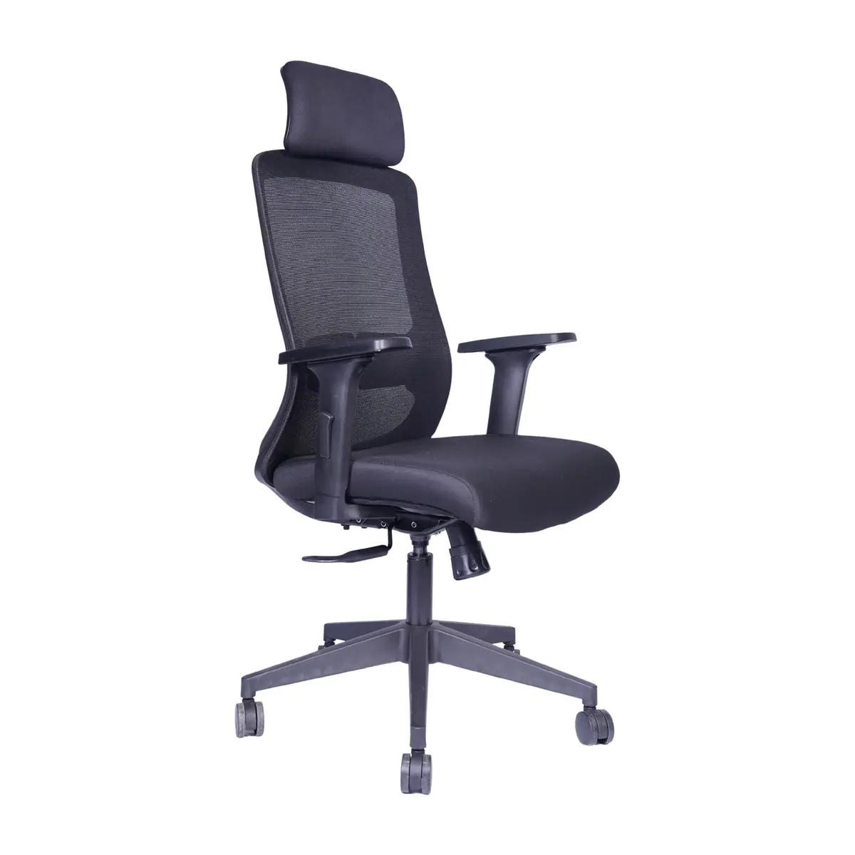 DecArt Mustang High-Back Mesh Chair (MUSTANG-HB) in Black with Black — office chair manufacturer, Faridabad