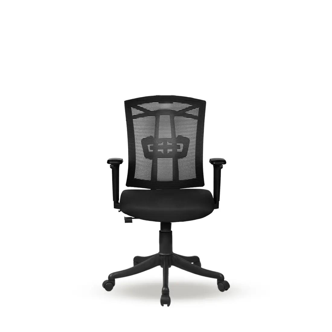 DecArt Bonai Mid-Back Chair with Hanger (BONAI-MB) in Black — office chair manufacturer, Faridabad