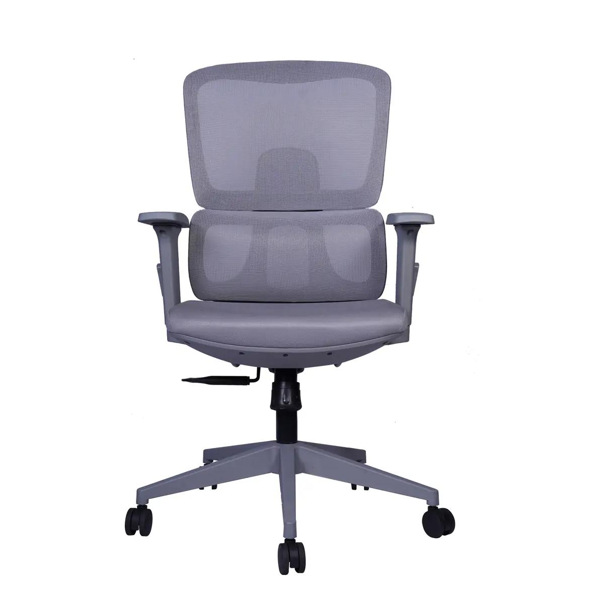 DecArt Glanza Mid-Back Mesh Chair (GLANZA-MB) in Grey — office chair manufacturer, Faridabad